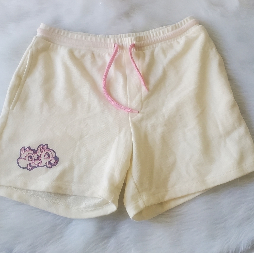 Disney Parks Chip N Dale Cream Sweat Shorts, Size Medium
